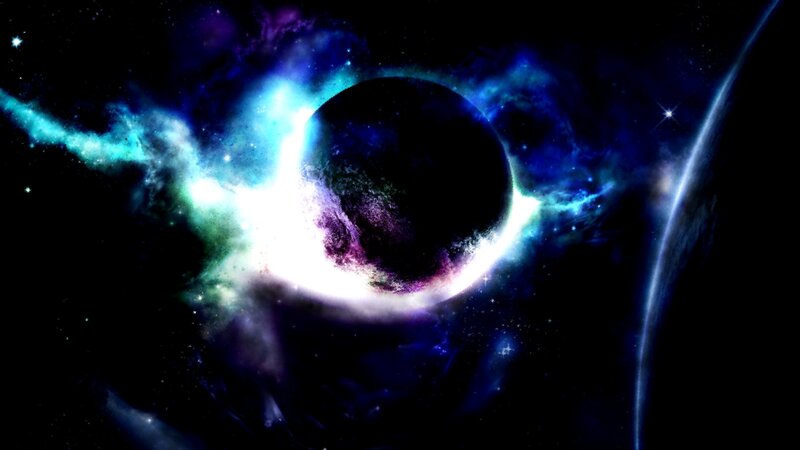cosmic nebula and planet