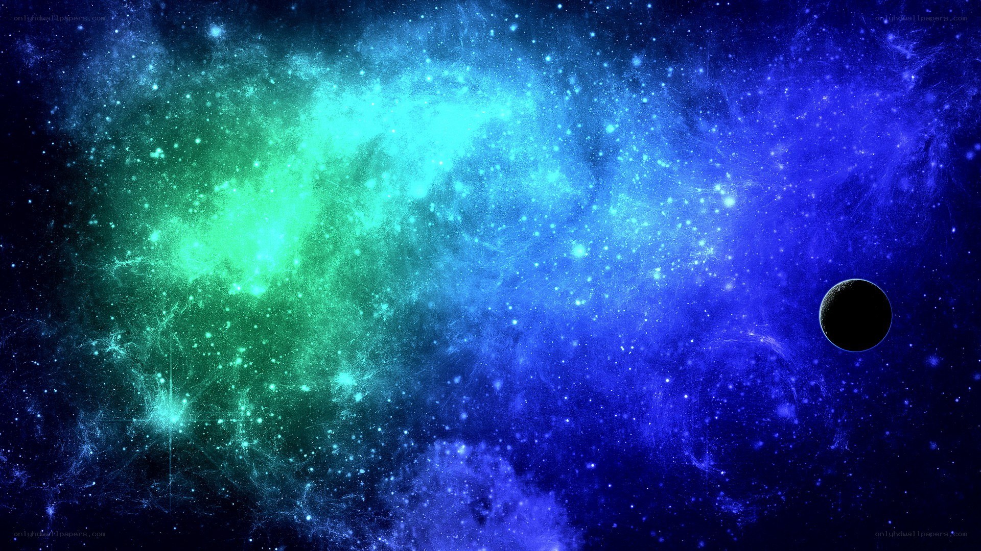 cosmic nebula and planet