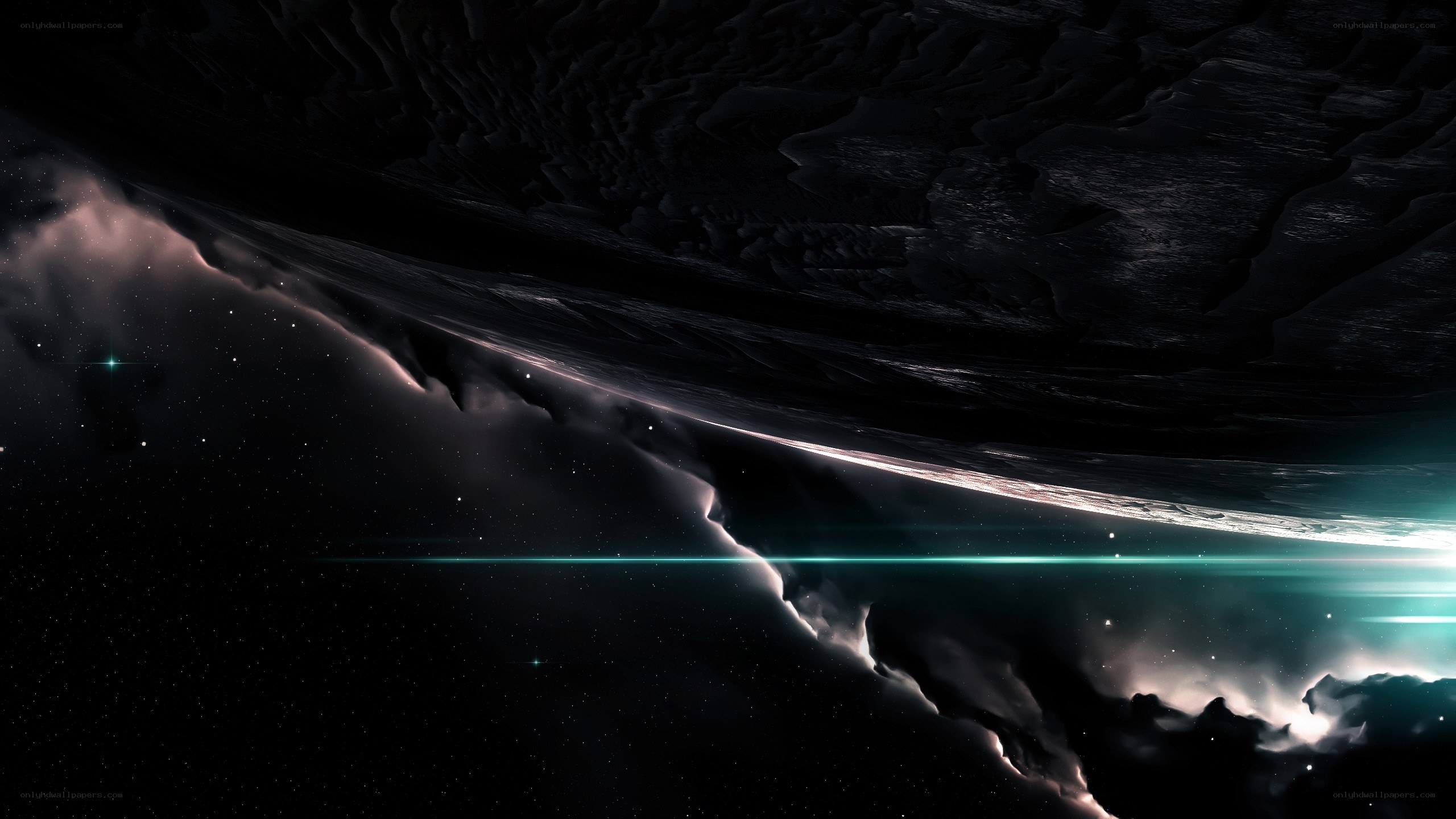 cosmic nebula and planet