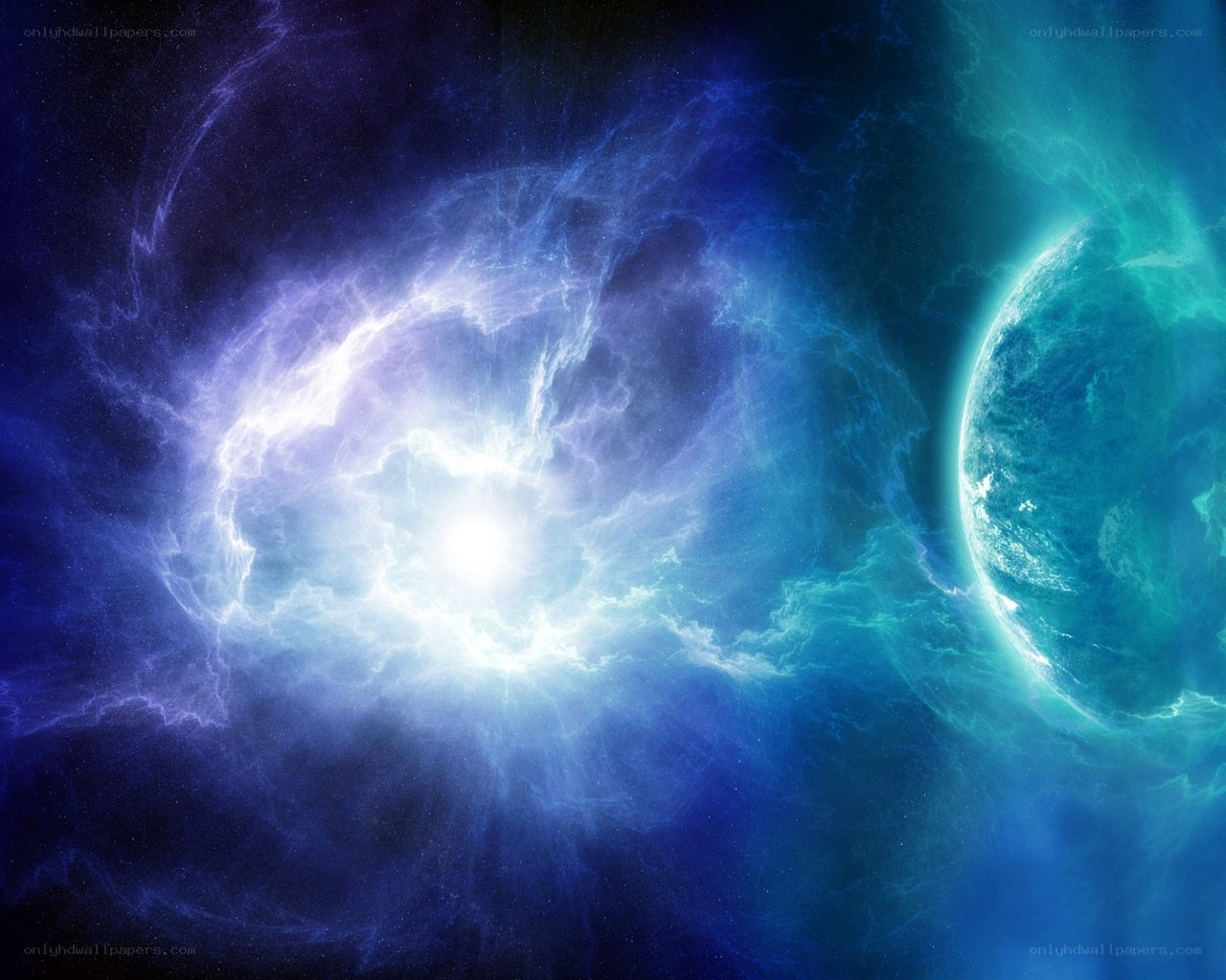 Cosmic Nebula and Planet