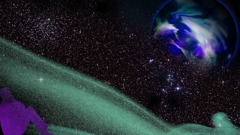 cosmic nebula and planet
