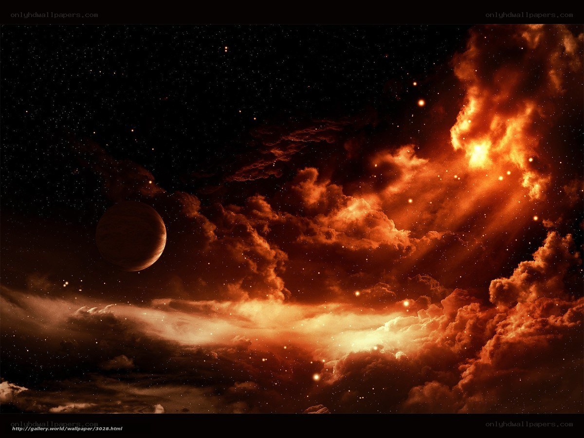 Cosmic Nebula and Planet