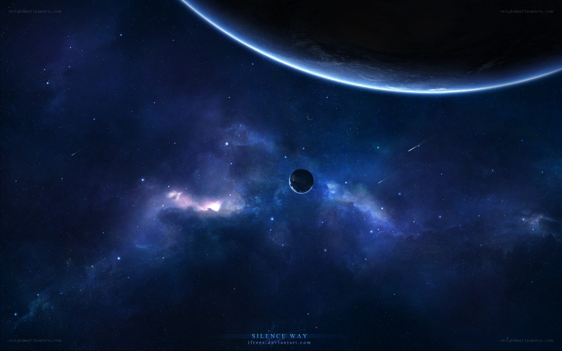 Cosmic Nebula and Planets