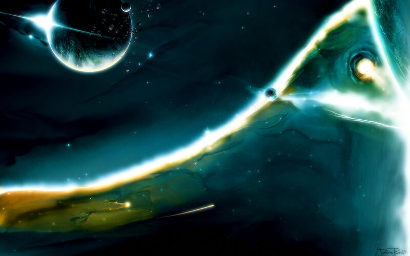 Cosmic Nebula and Planets