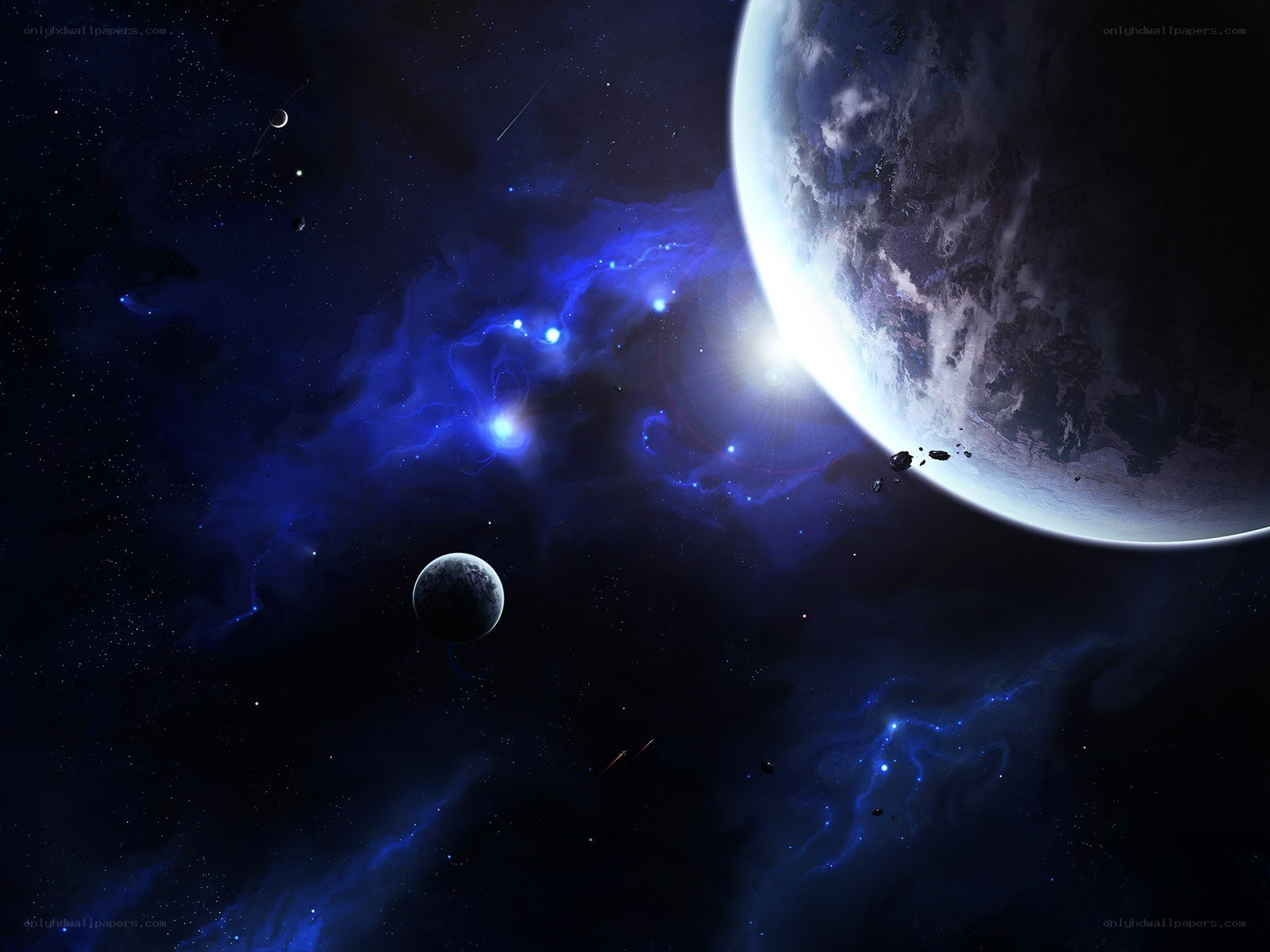 Cosmic Nebula and Planets