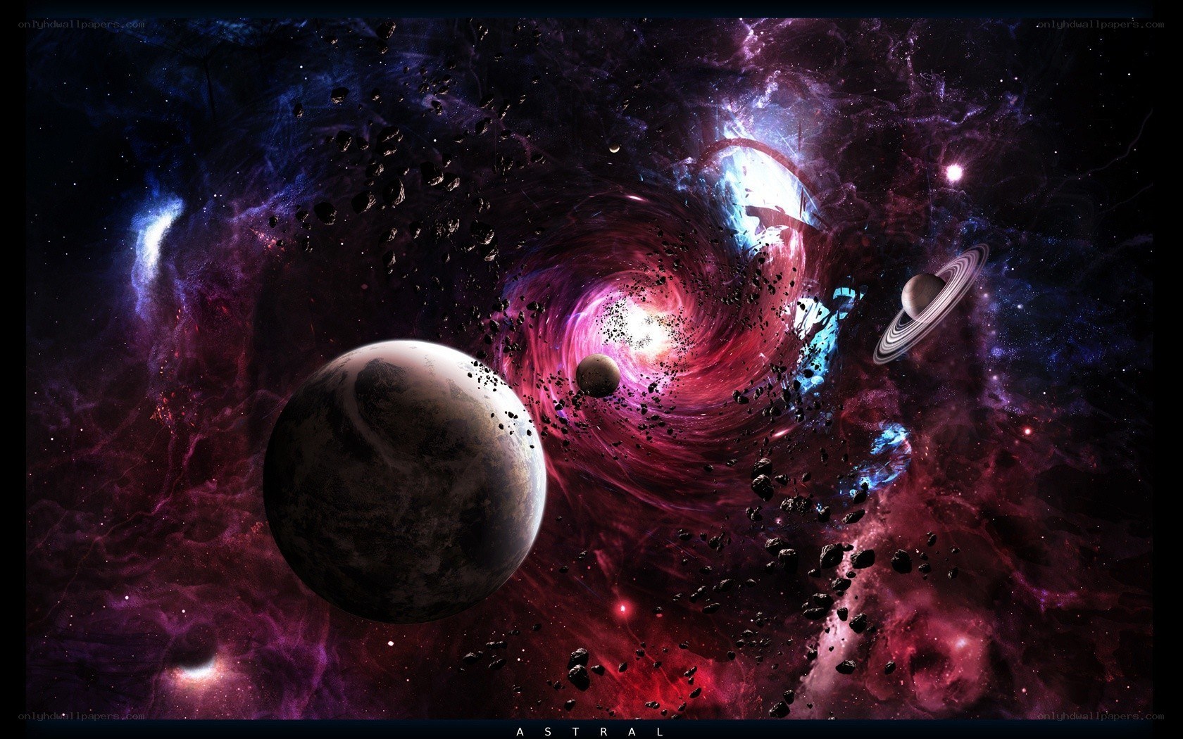 Cosmic Nebula and Planets