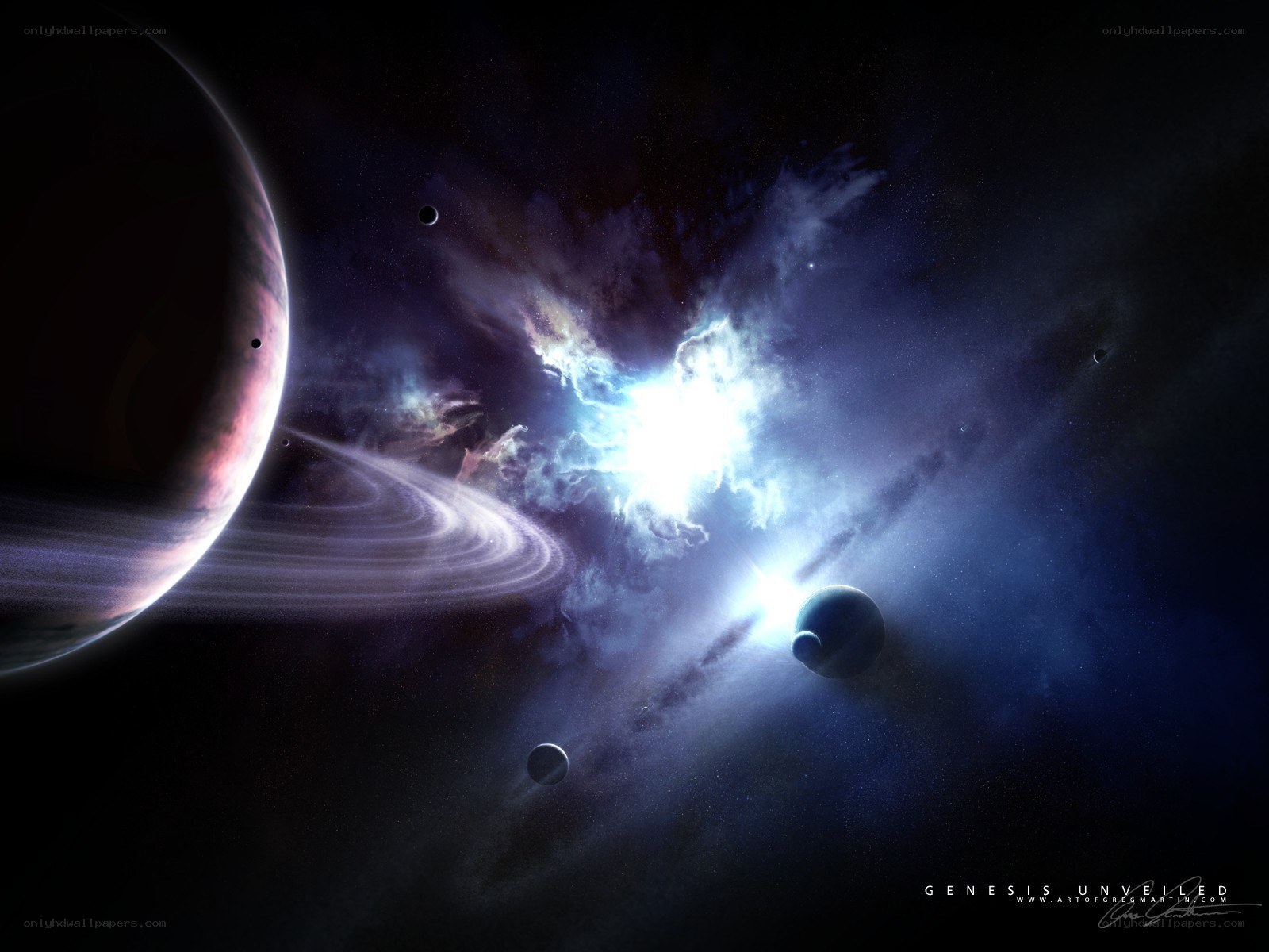 Cosmic Nebula and Planets