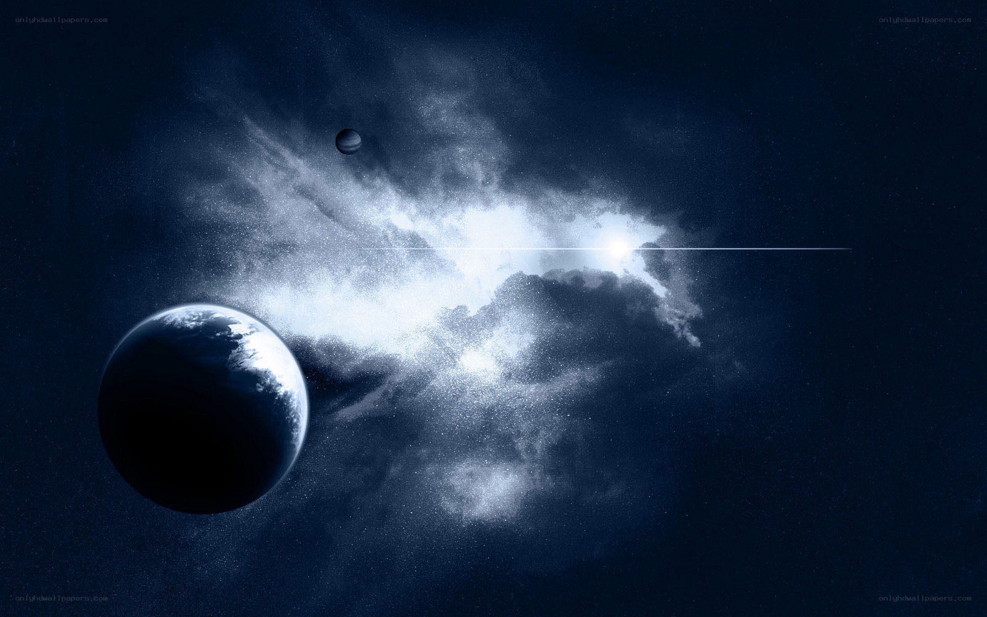 Cosmic Nebula and Planets