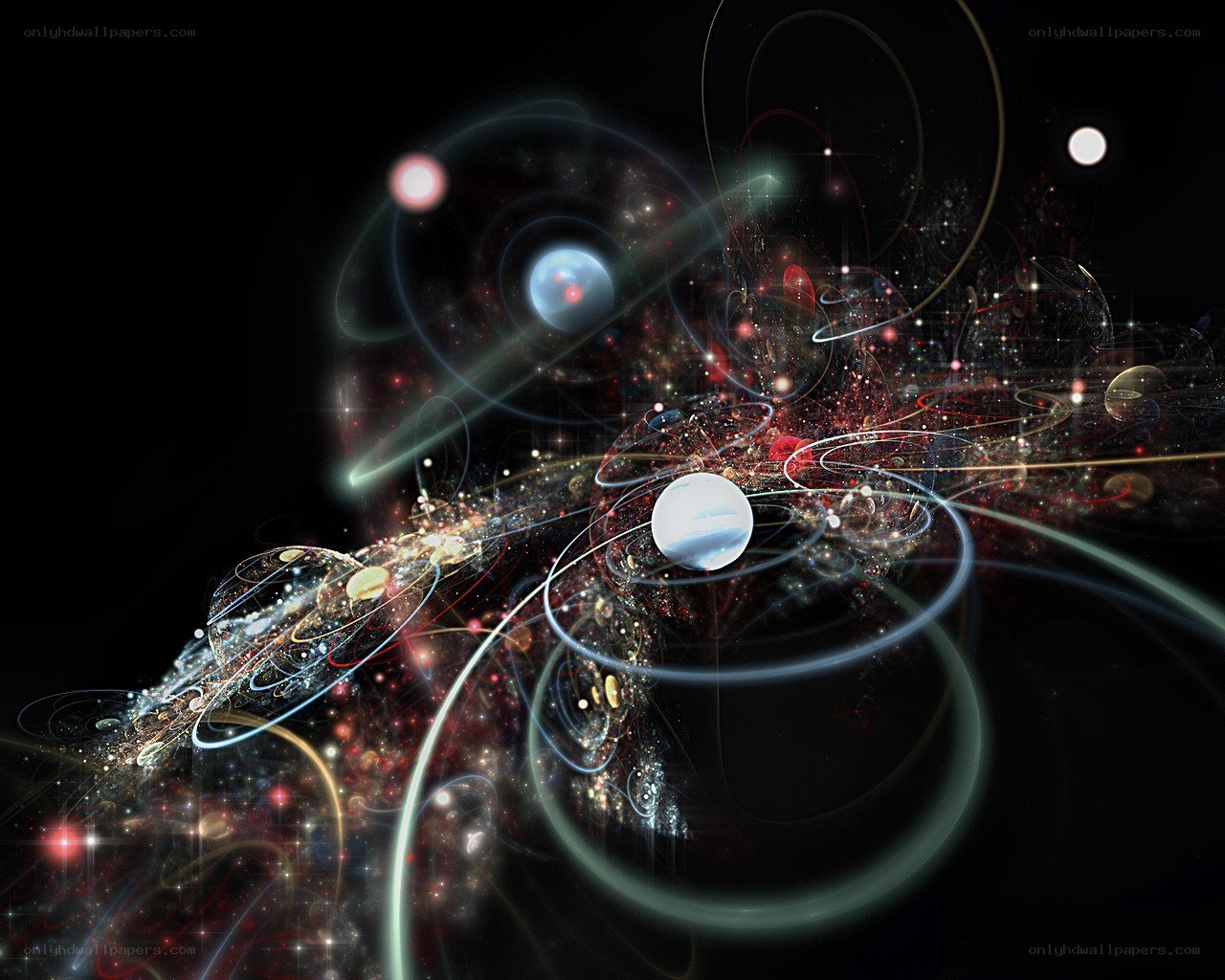 Cosmic Nebula and Planets