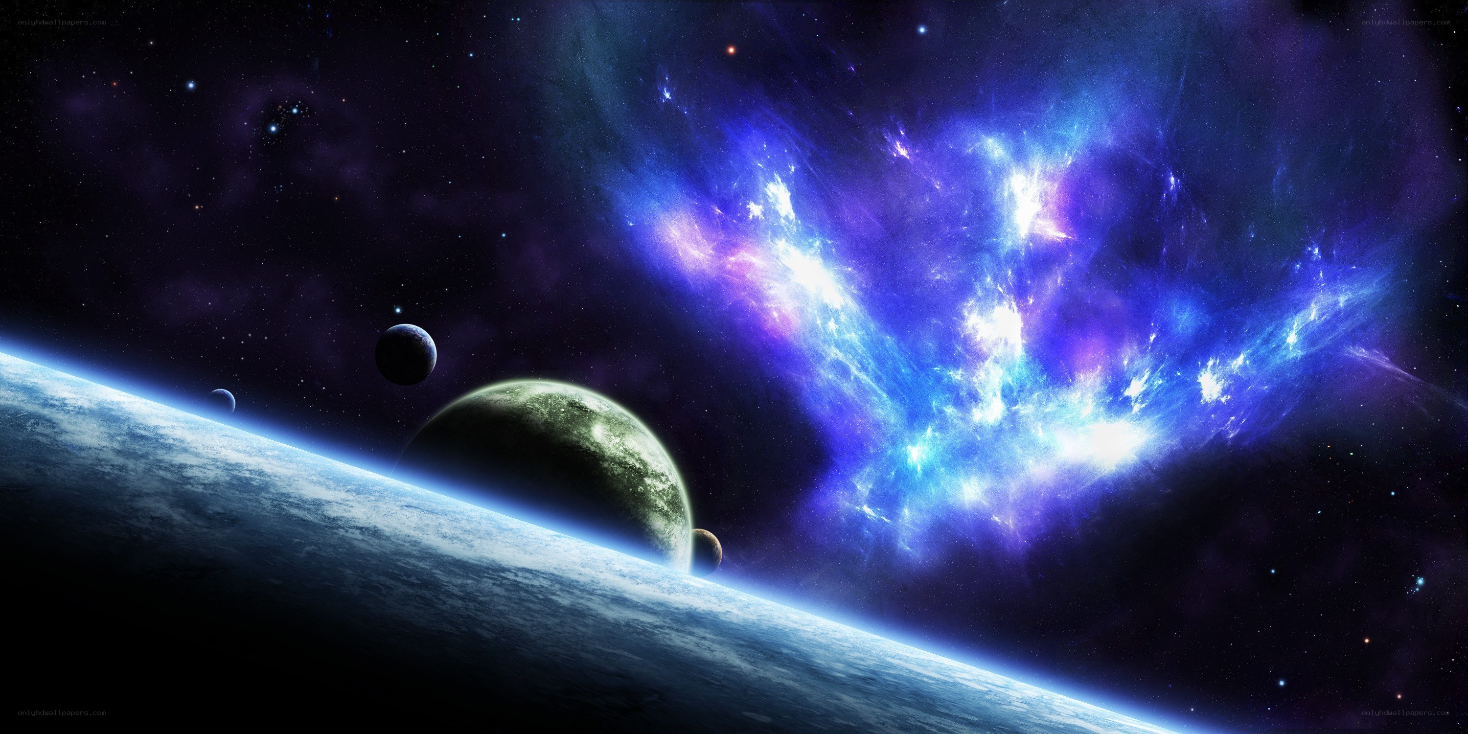 Cosmic Nebula and Planets
