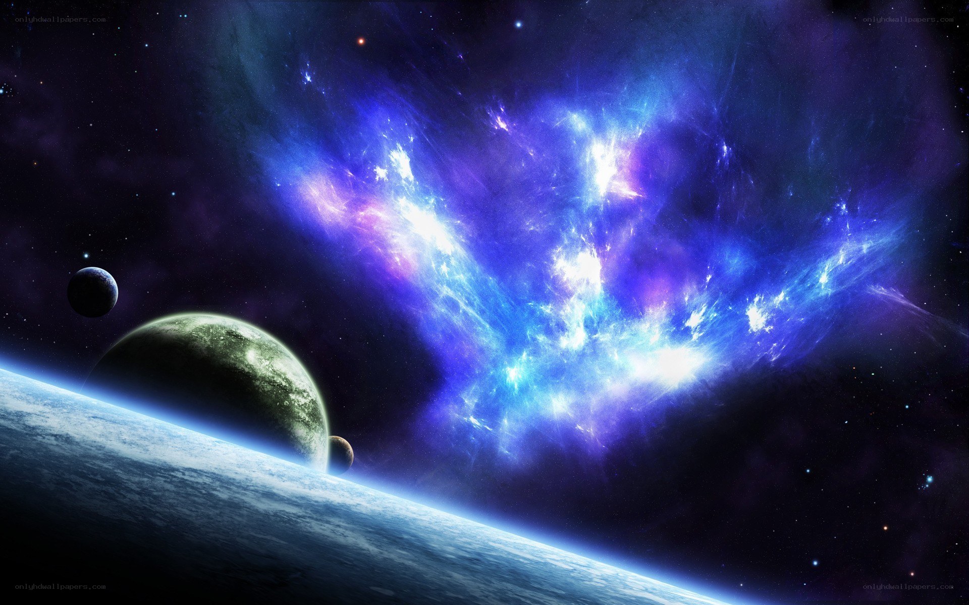 Cosmic Nebula and Planets