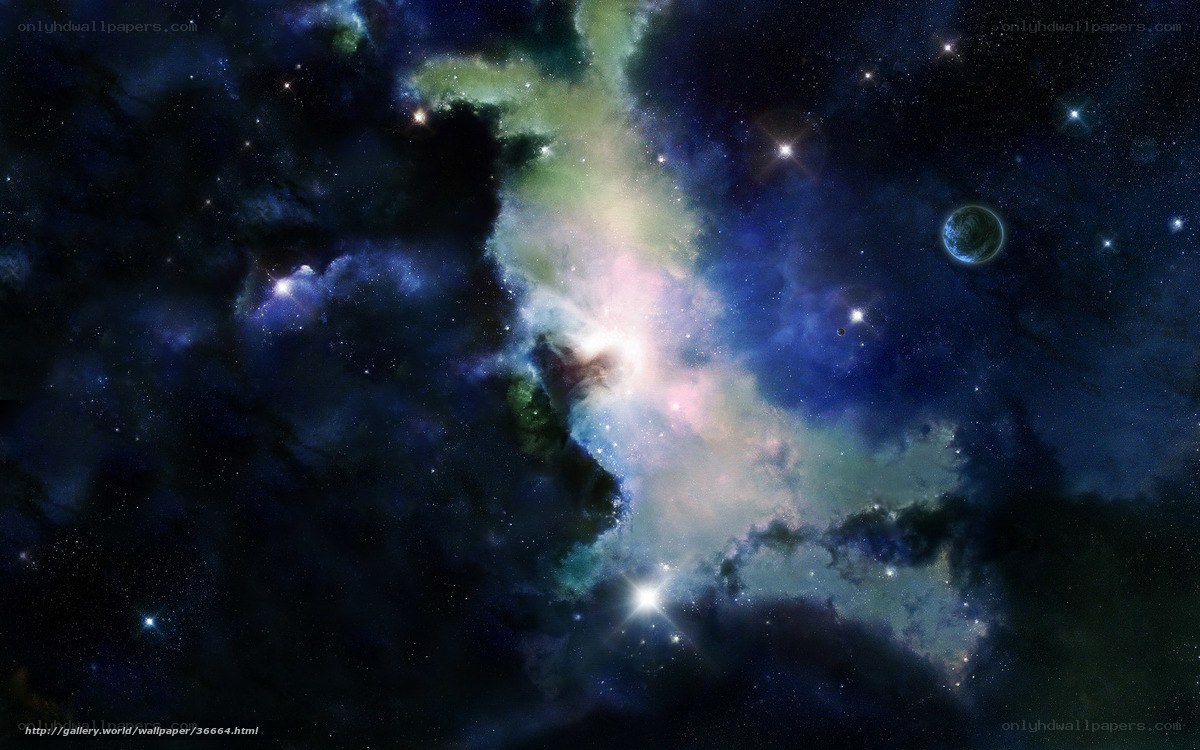 Cosmic Nebula and Planets