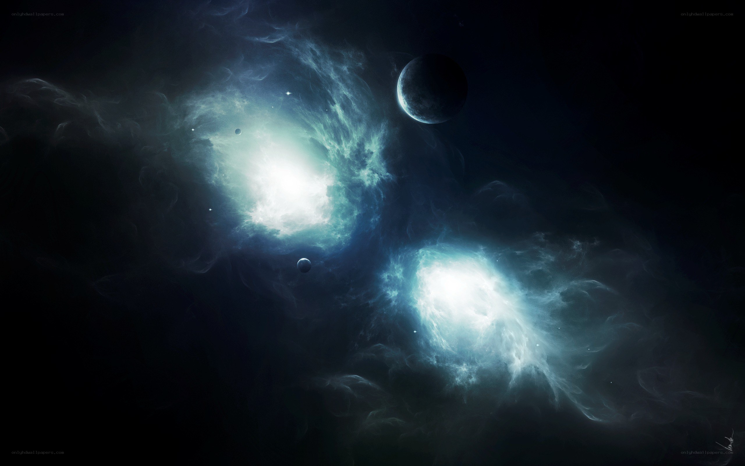 Cosmic Nebula and Planets