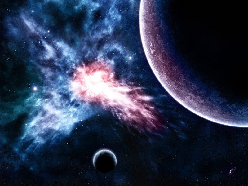 Cosmic Nebula and Planets