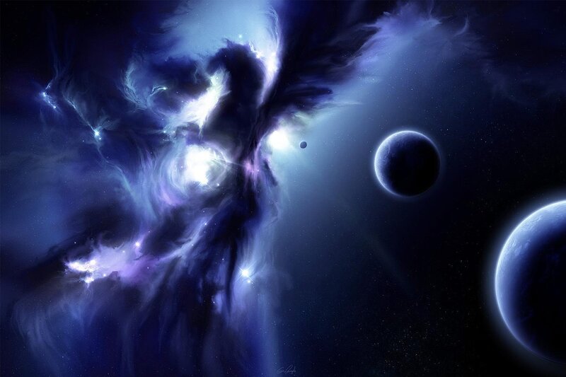 Cosmic Nebula and Planets