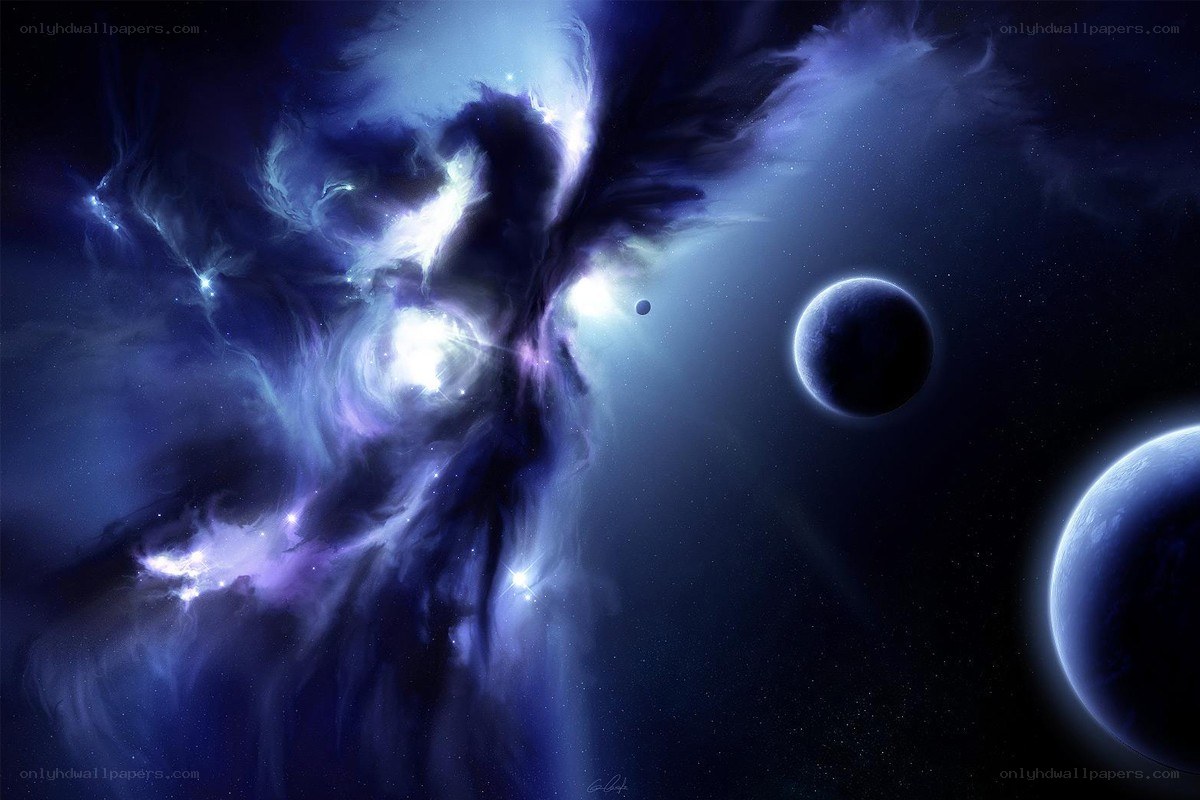 Cosmic Nebula and Planets