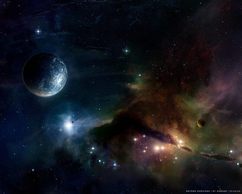 Cosmic Nebula and Planets