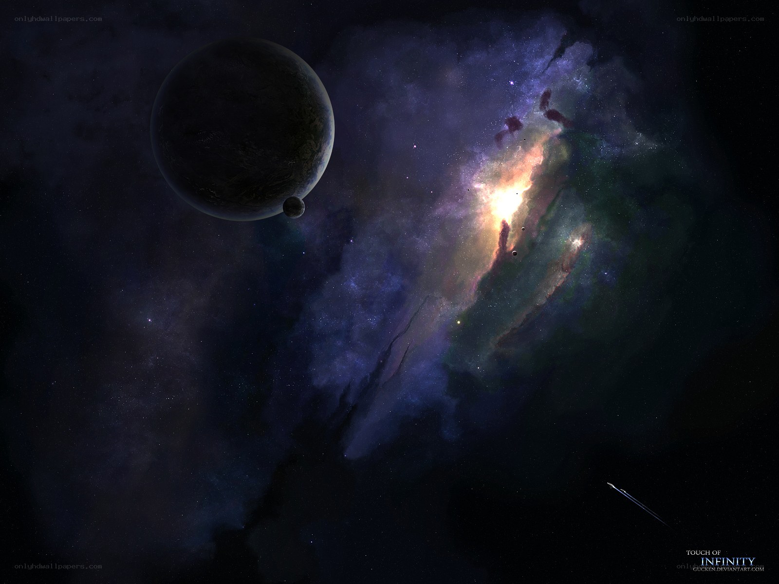 Cosmic Nebula and Planets