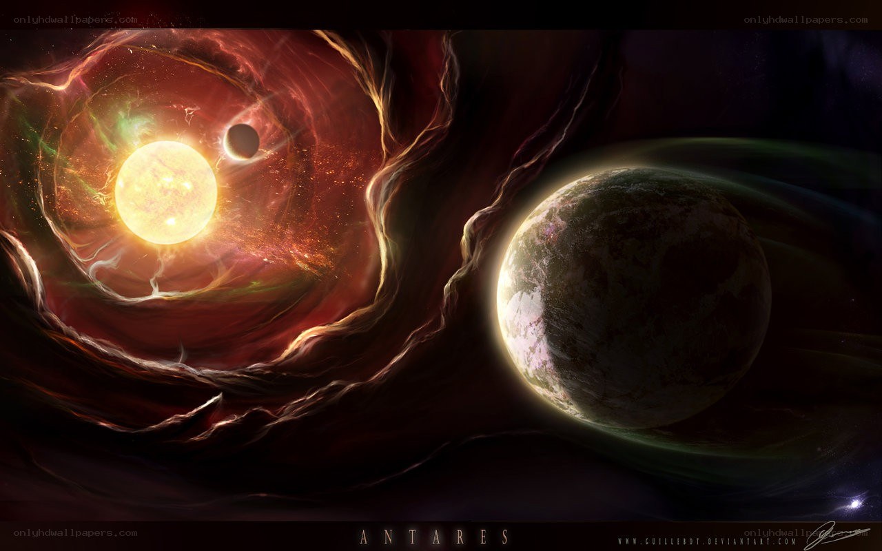 Cosmic Nebula and Planets