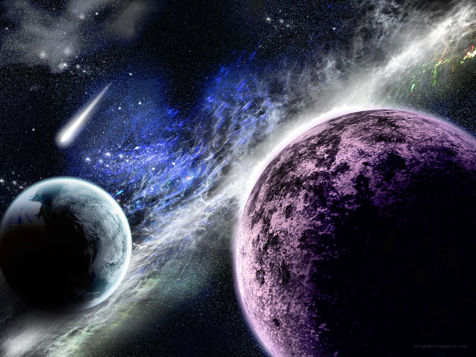 Cosmic Nebula and Planets
