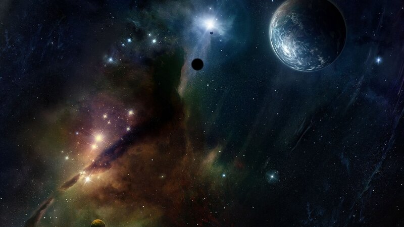 Cosmic Nebula and Planets
