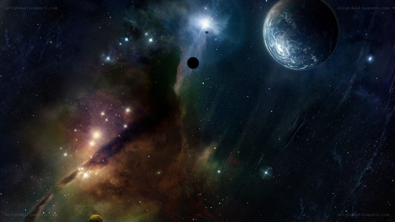 Cosmic Nebula and Planets
