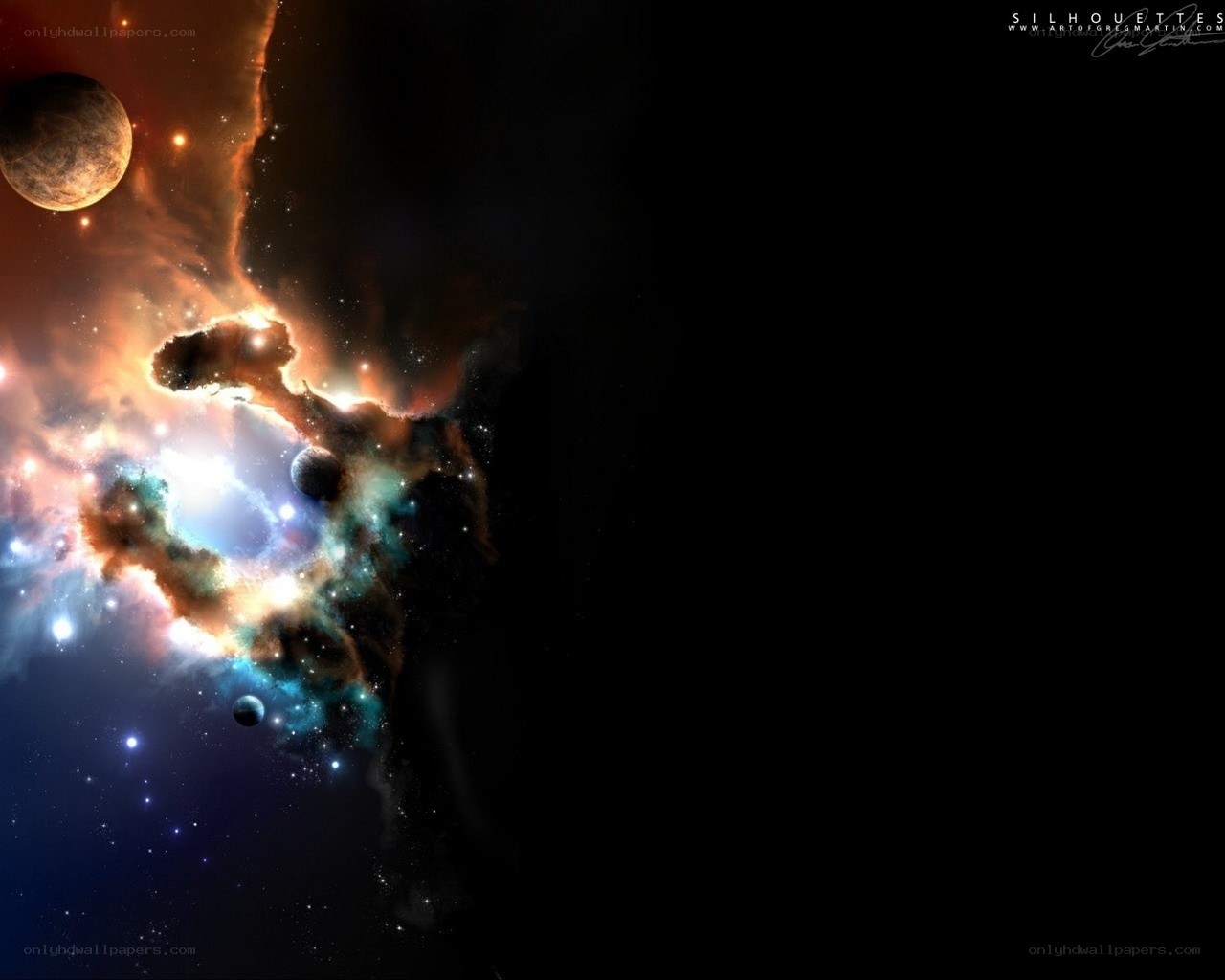 Cosmic Nebula and Planets