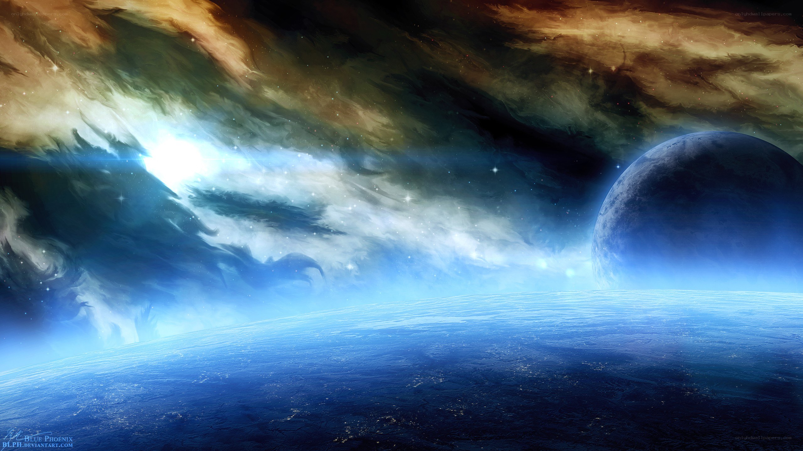 Cosmic Nebula and Planets