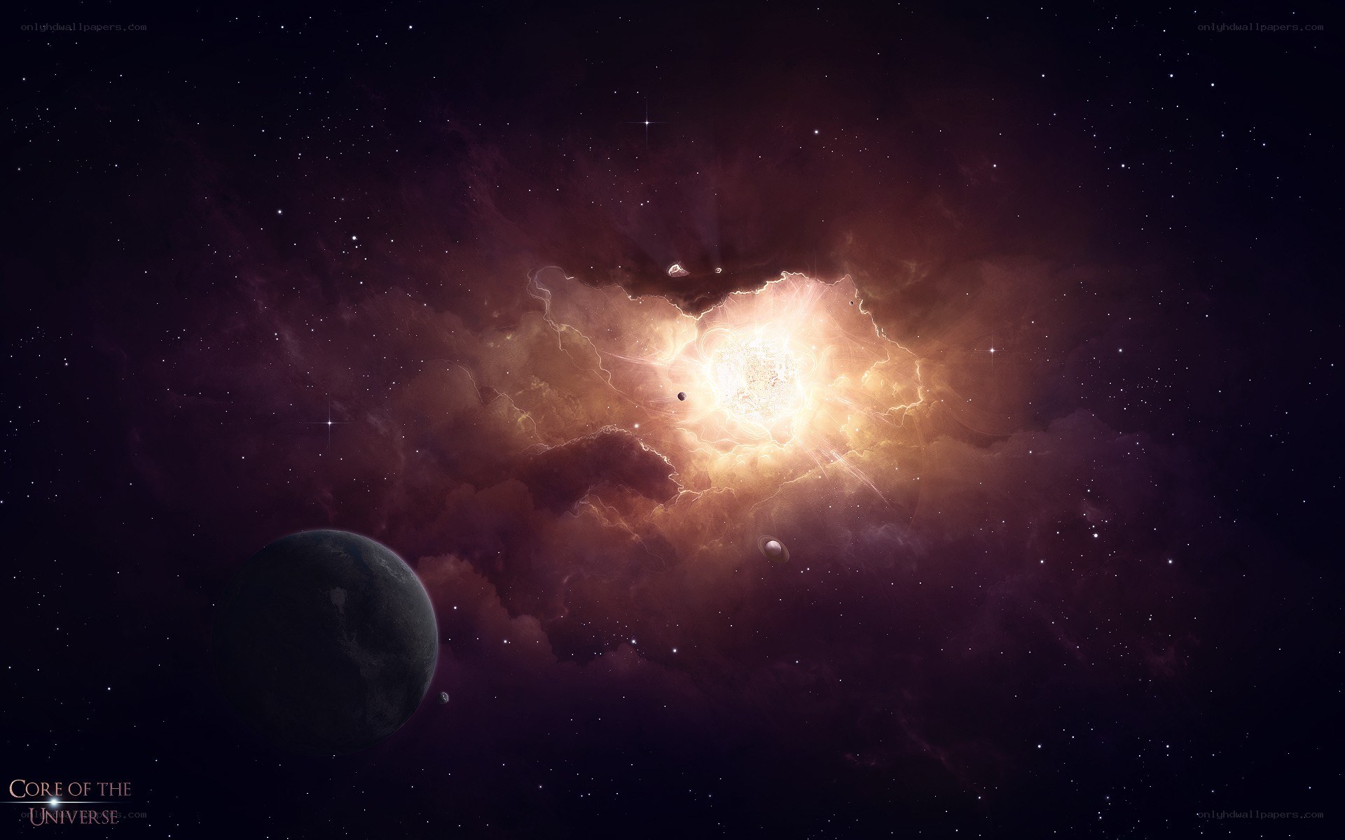 Cosmic Nebula and Planets