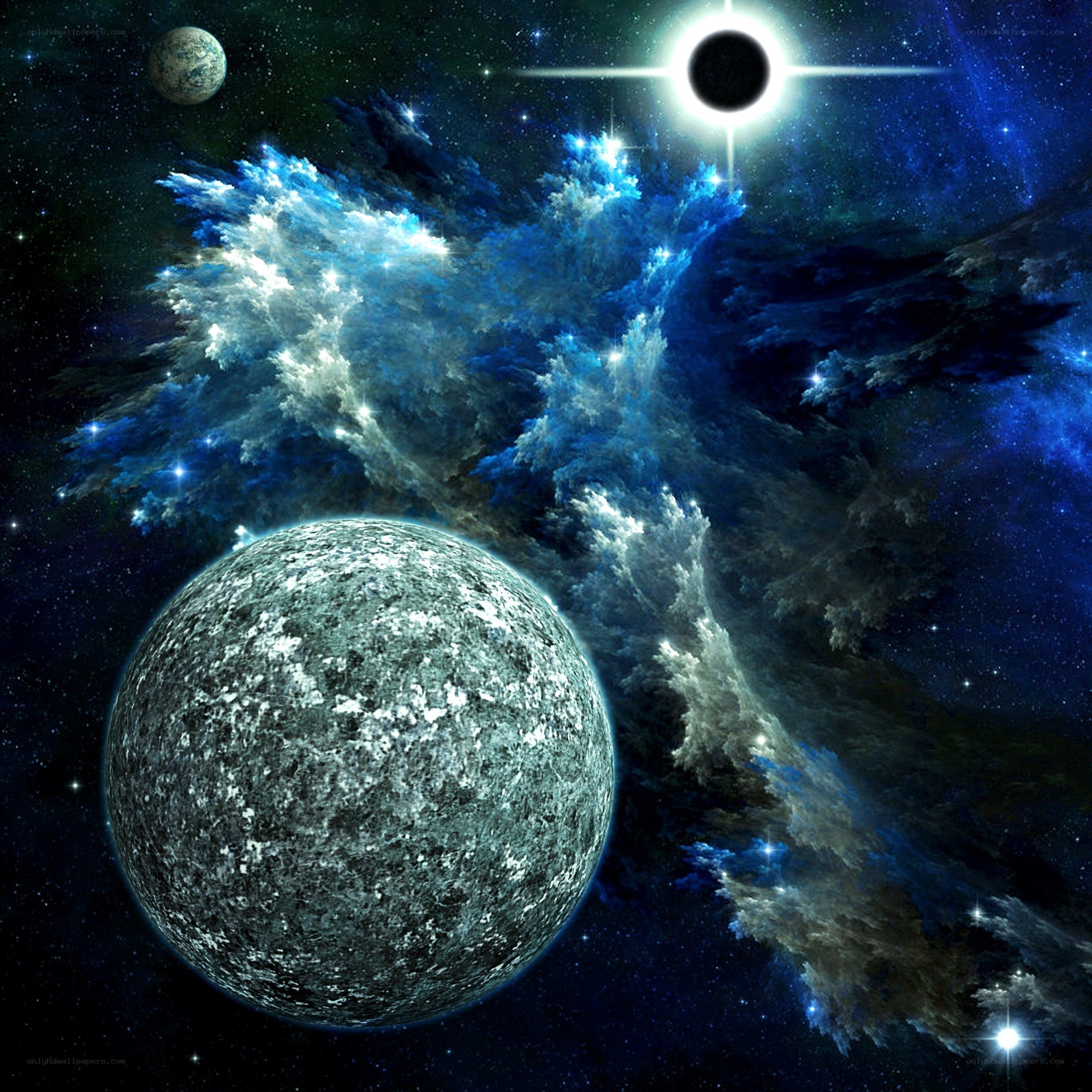 Cosmic Nebula and Planets