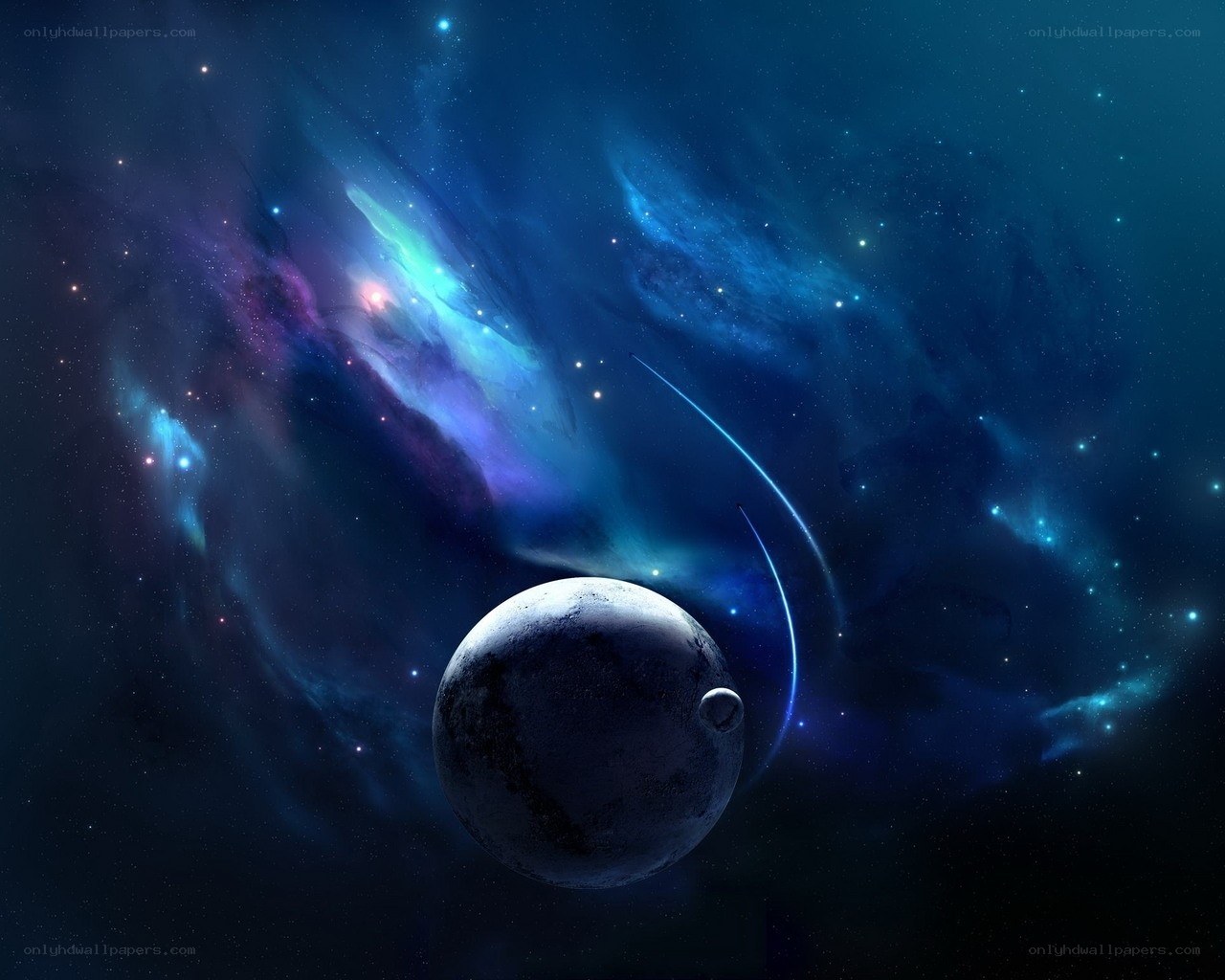 Cosmic Nebula and Planets