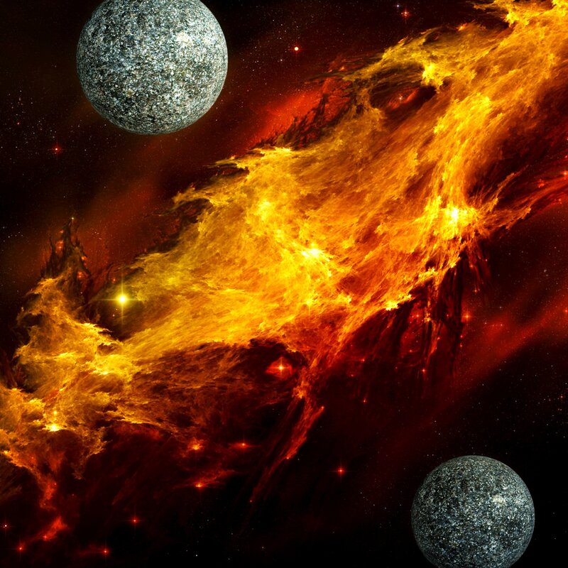 Cosmic Nebula and Planets