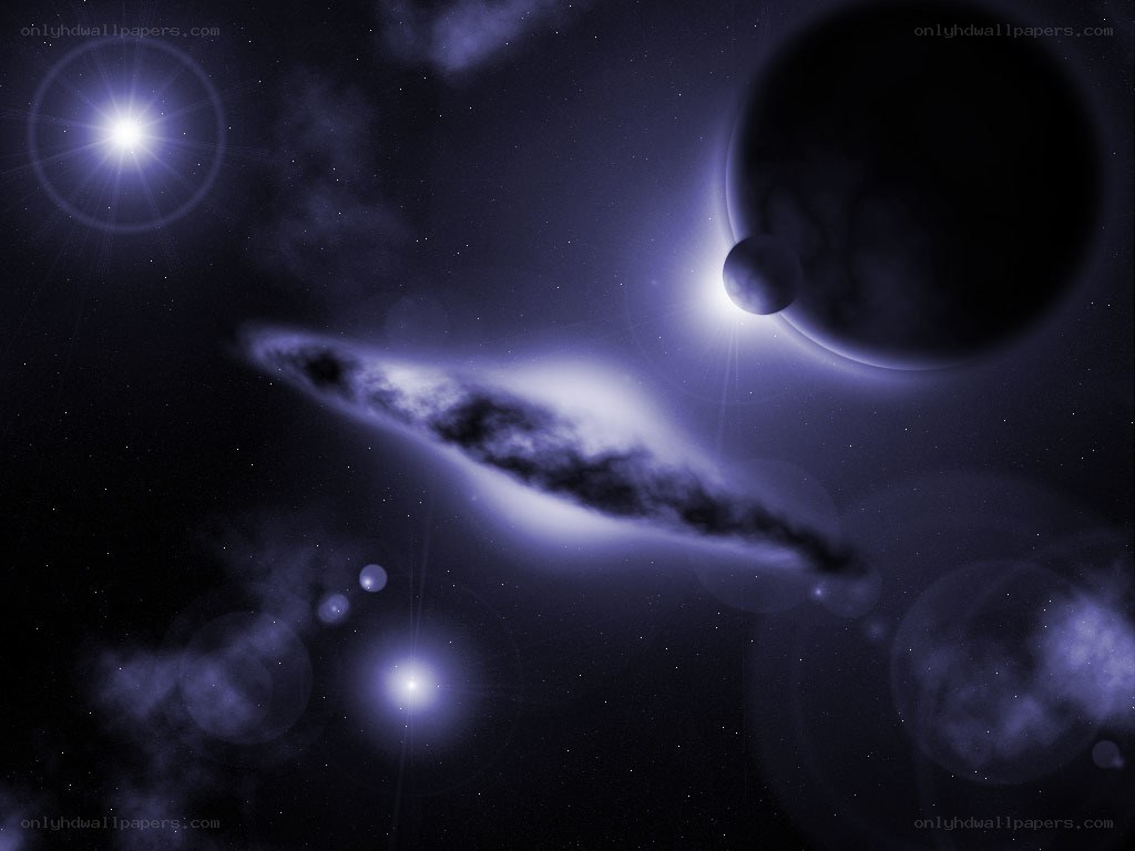Cosmic nebula and planets