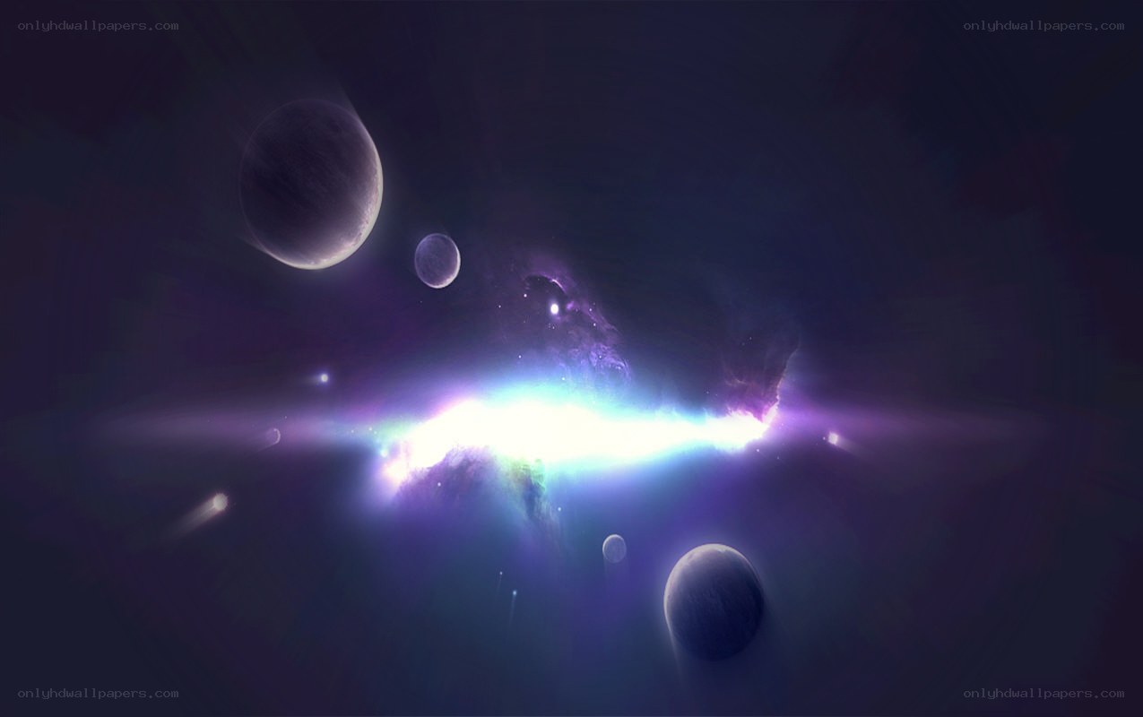 Cosmic Nebula and Planets