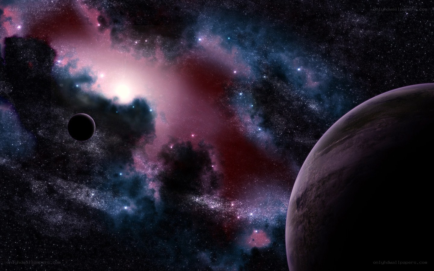Cosmic Nebula and Planets