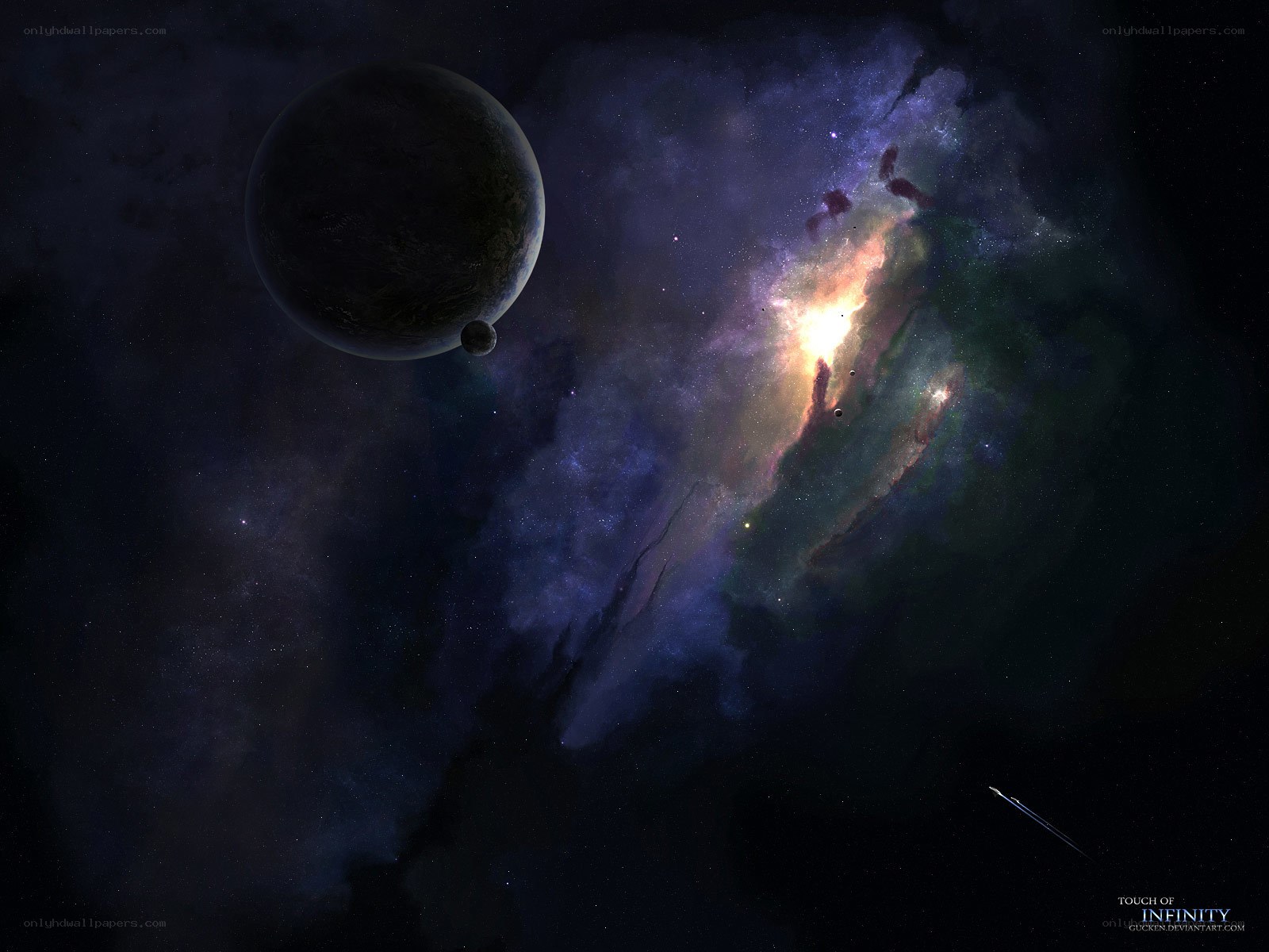 Cosmic Nebula and Planets