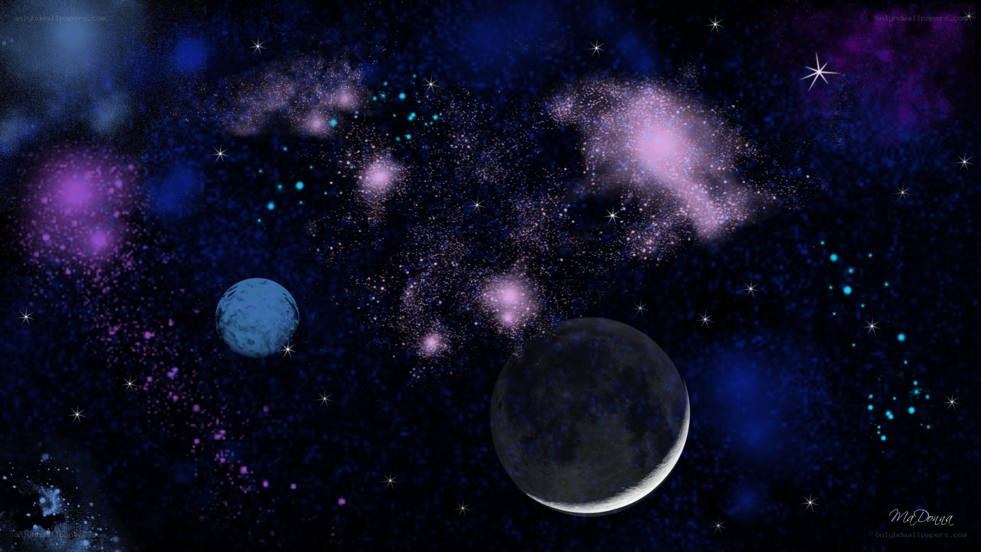 Cosmic Nebula and Planets