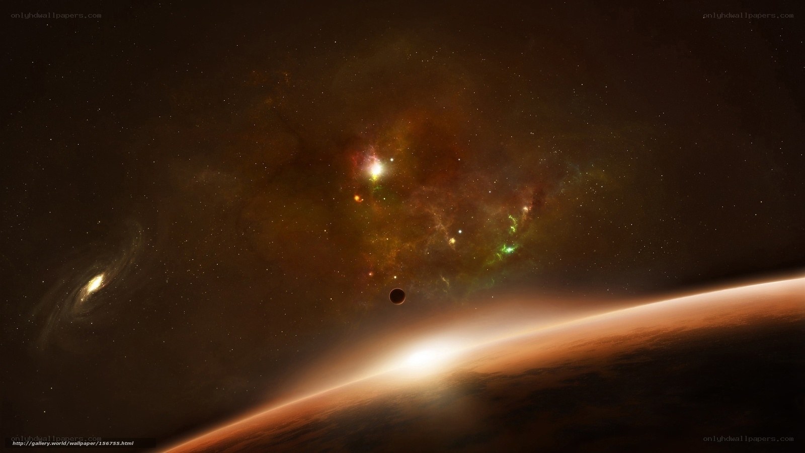 Cosmic Nebula and Planets