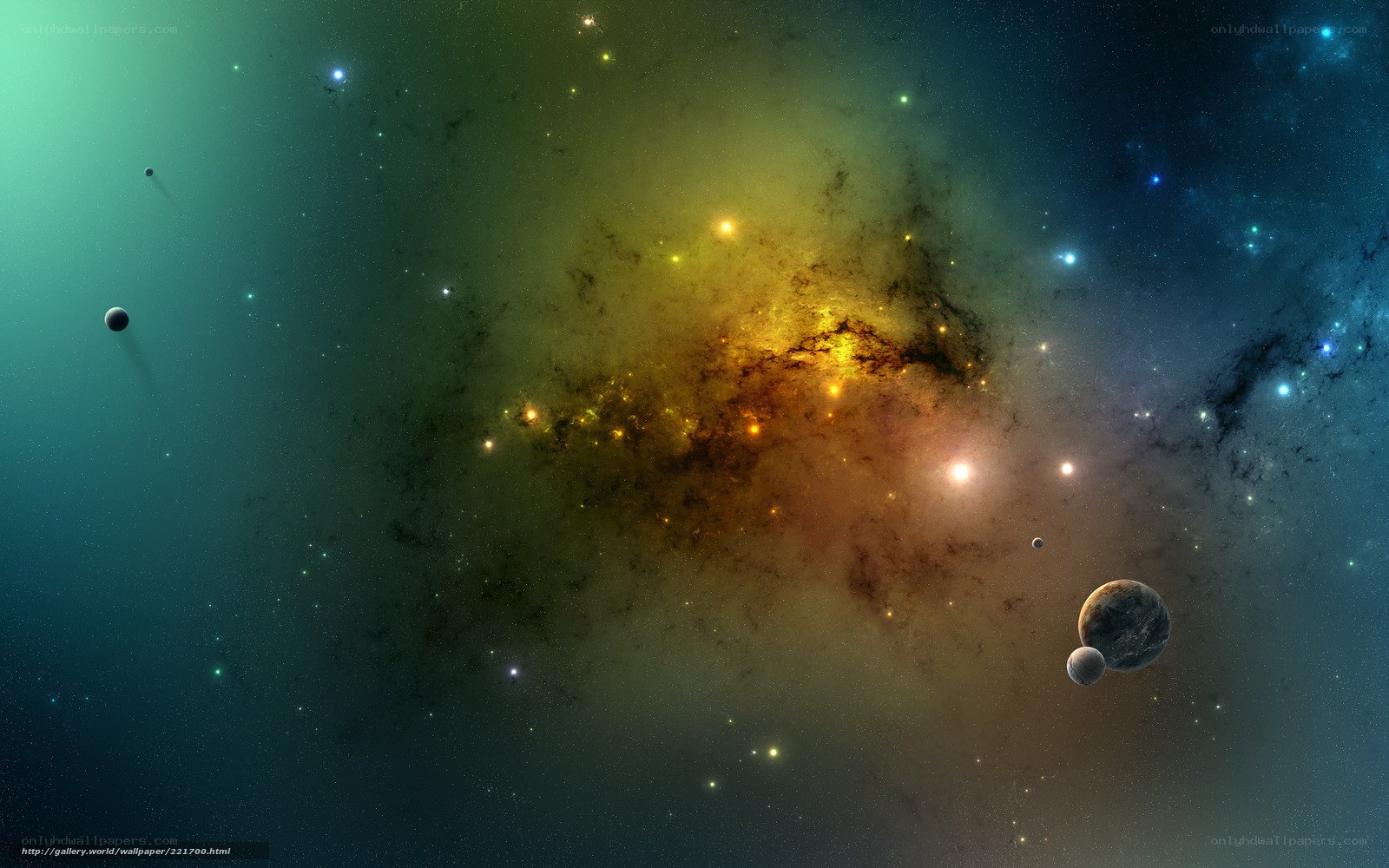 Cosmic Nebula and Planets