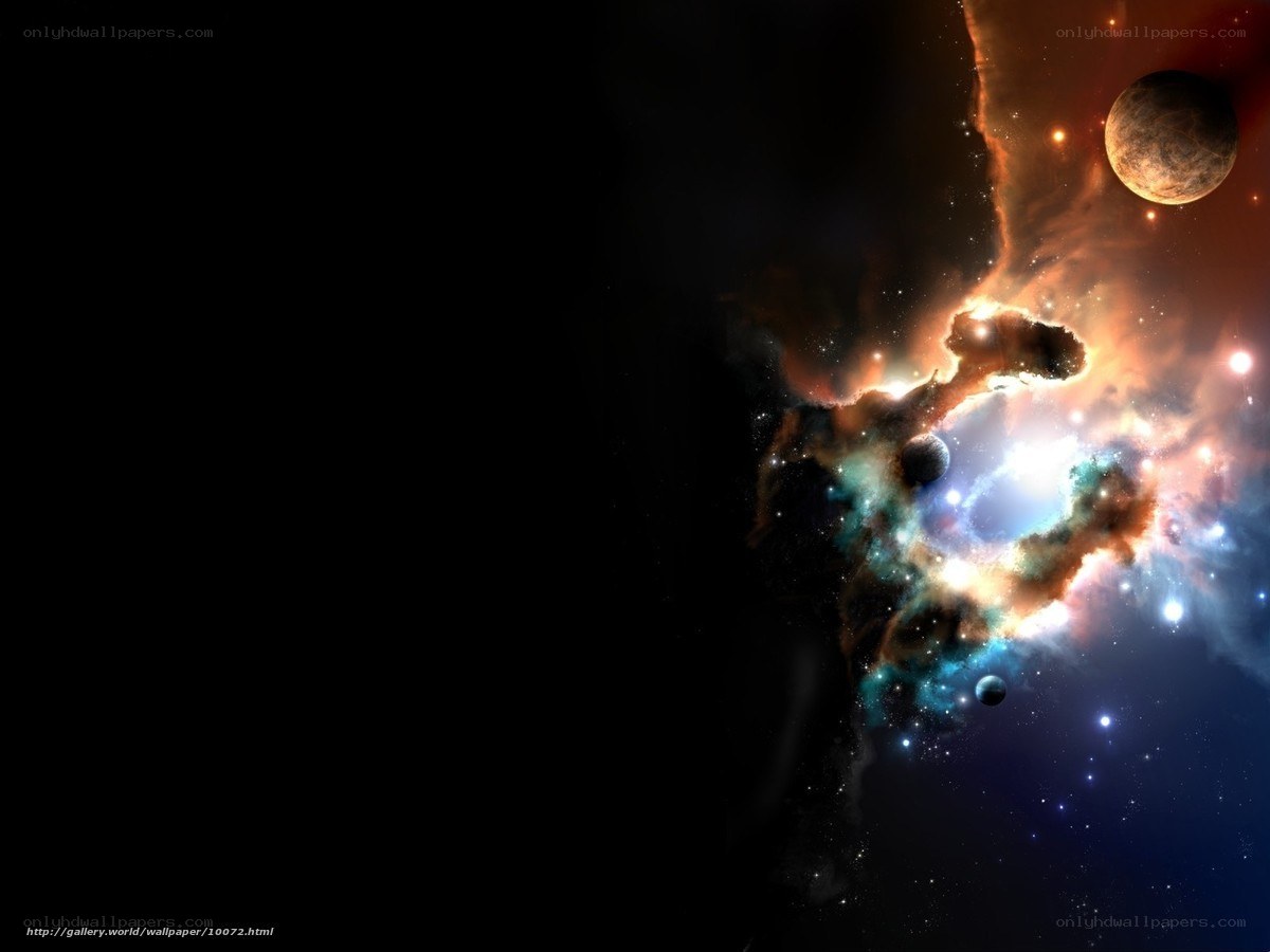 Cosmic Nebula and Planets