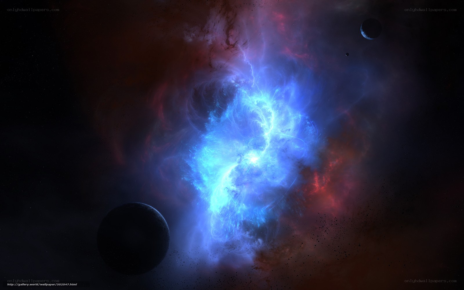 Cosmic Nebula and Planets