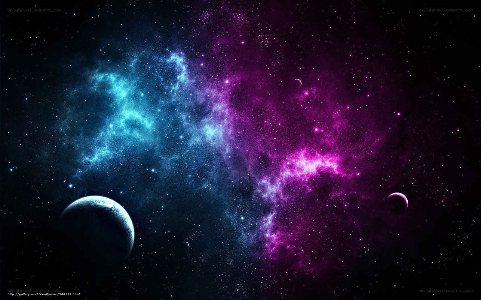 Cosmic Nebula and Planets