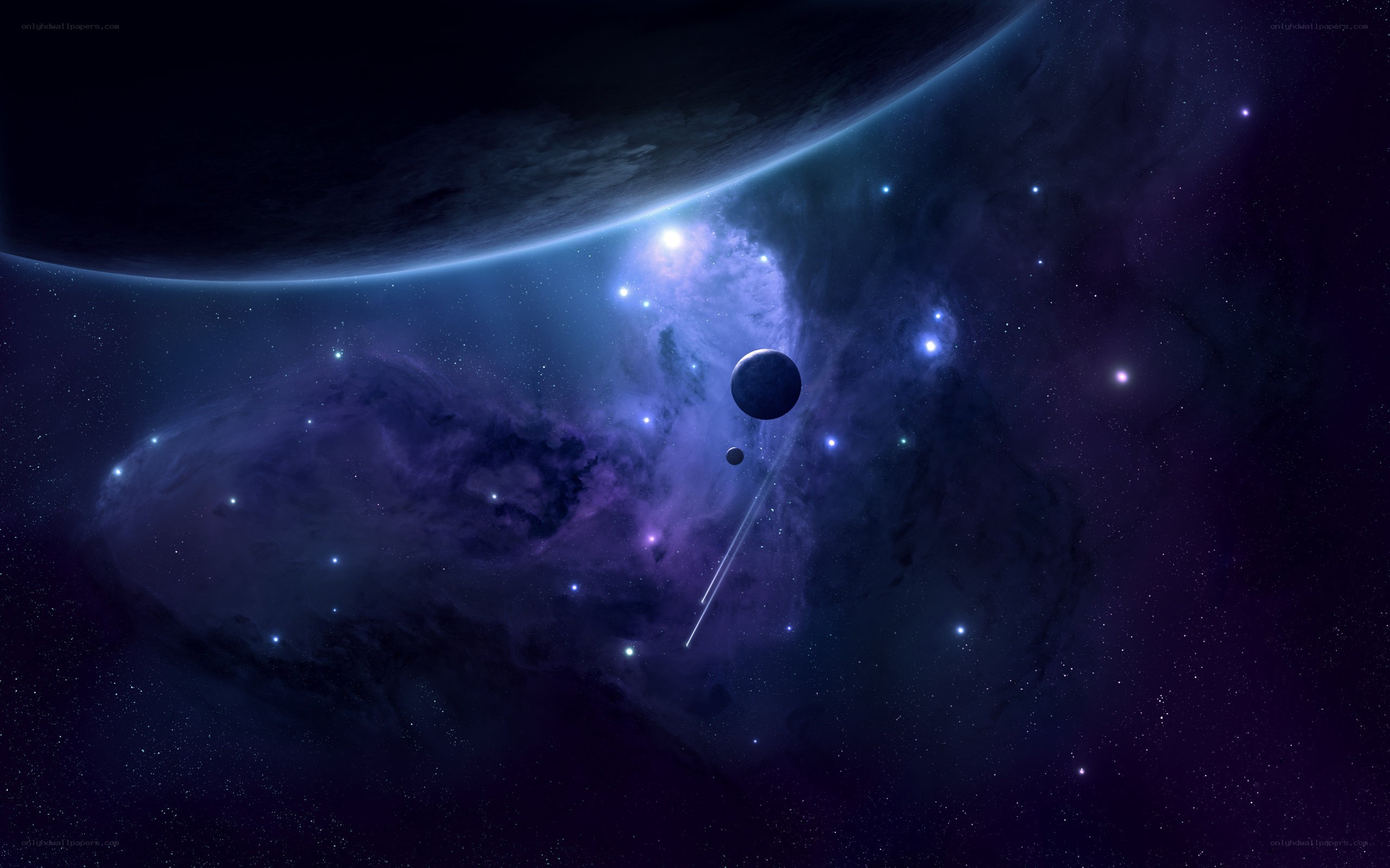 Cosmic Nebula and Planets
