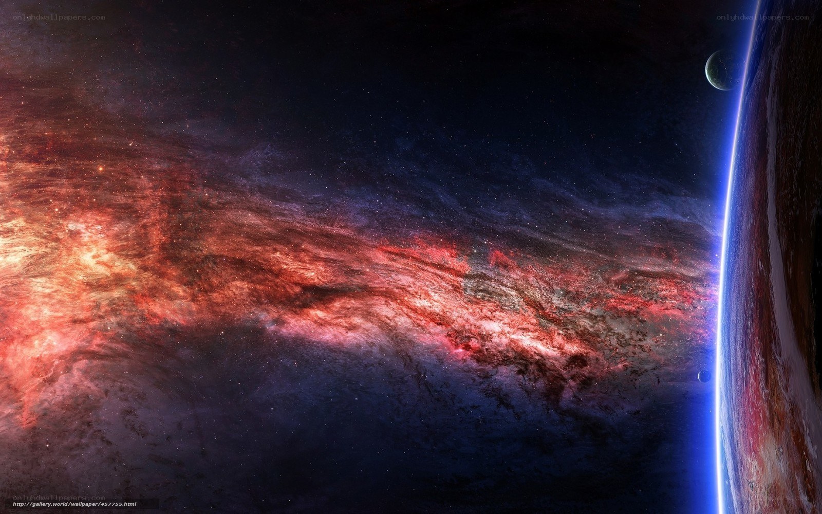 Cosmic Nebula and Planets
