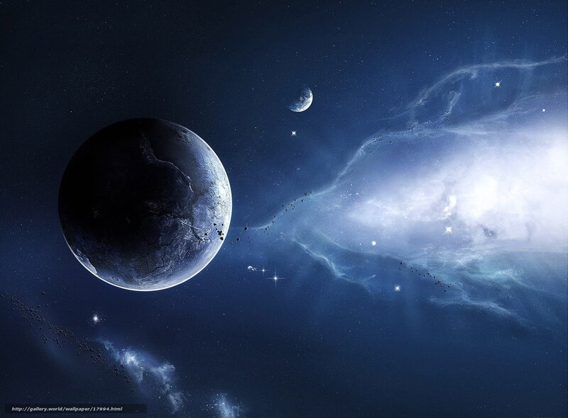 Cosmic Nebula and Planets