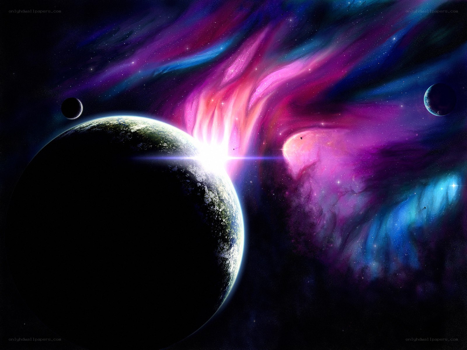 Cosmic Nebula and Planets