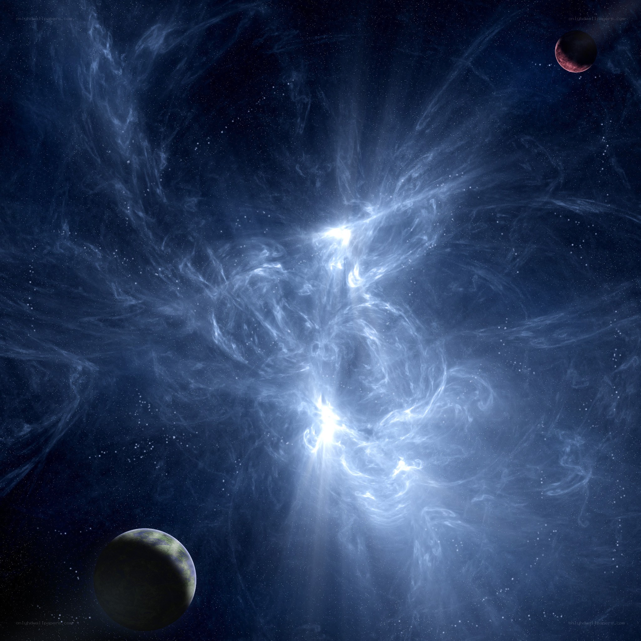 Cosmic Nebula and Planets