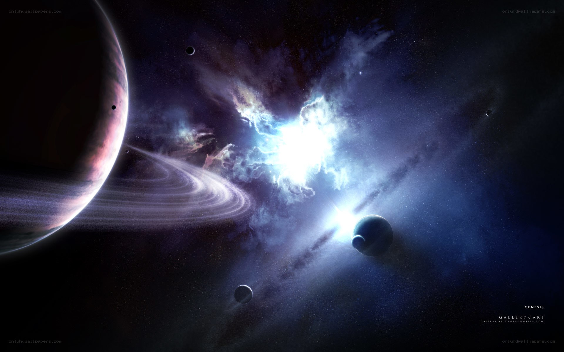 Cosmic Nebula and Planets