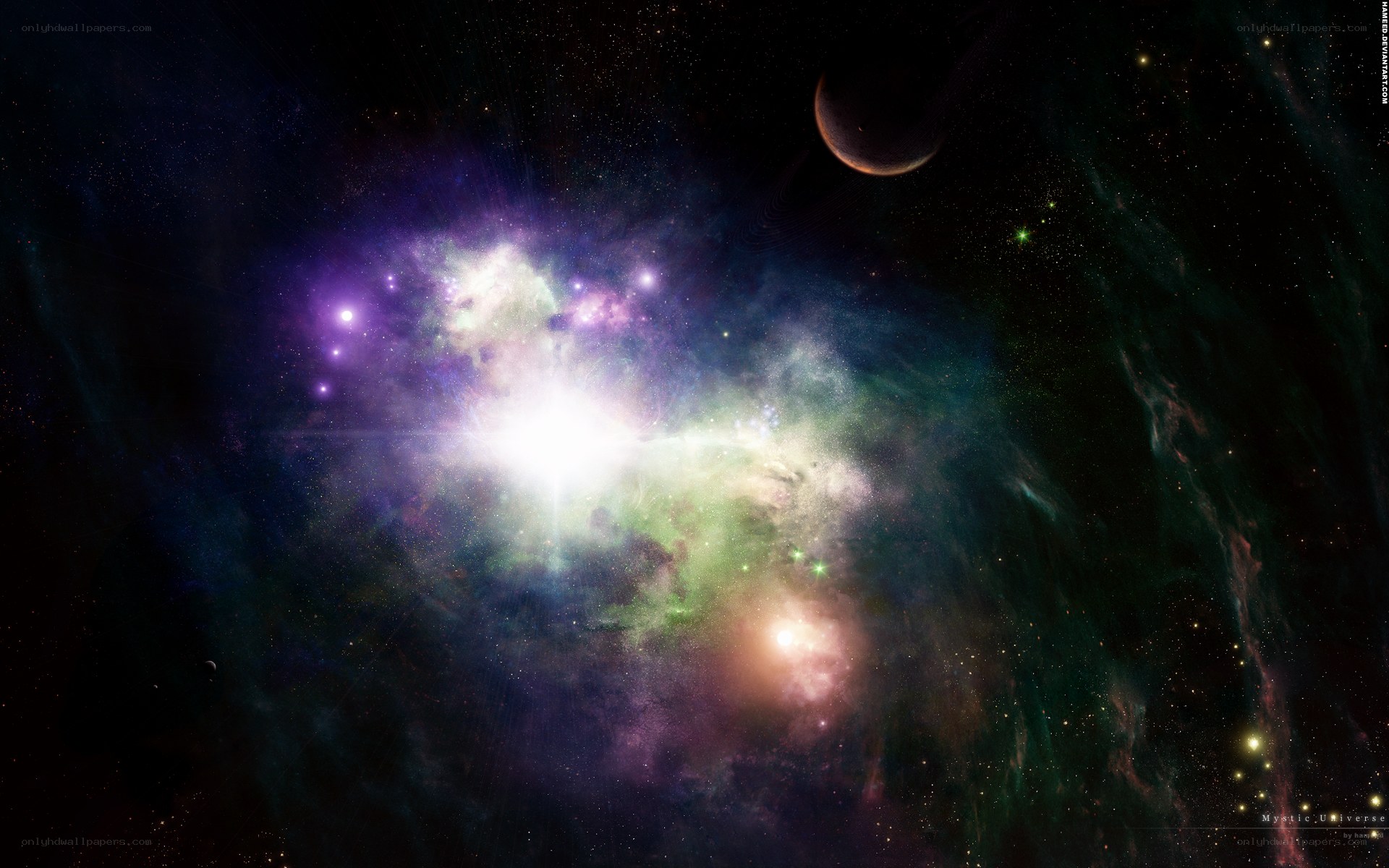 Cosmic Nebula and Planets