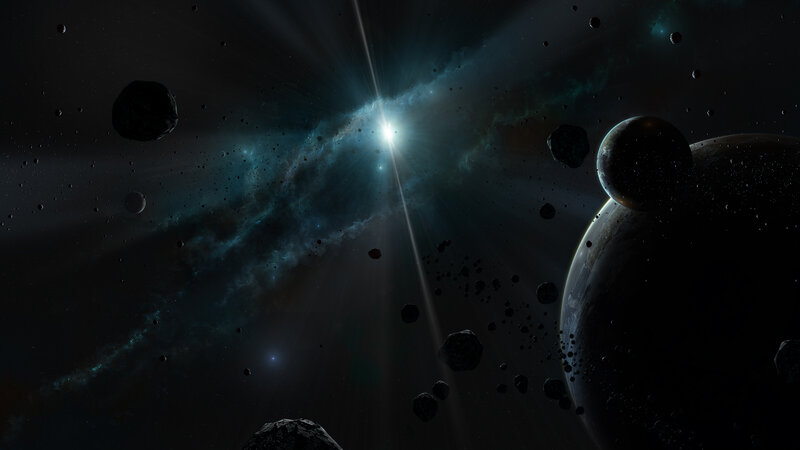 Cosmic Nebula and Planets
